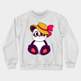 Panda with Hat Crewneck Sweatshirt